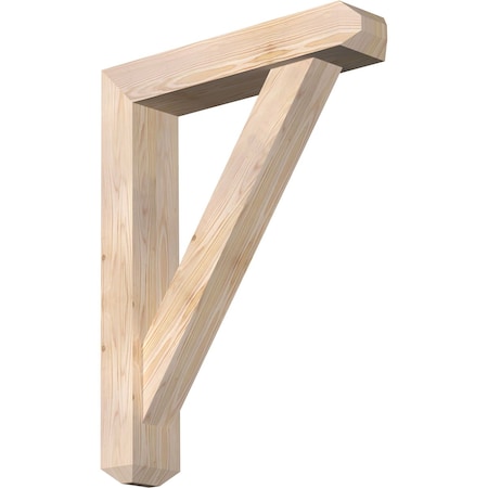 Ekena Millwork Traditional Craftsman Smooth Bracket w/ Offset Brace, Douglas Fir, 5 1/2"W x 26"D x 34"H BKT0604X26X34TRA04SDF